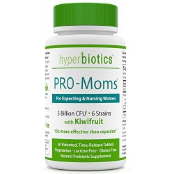 PRO-Moms: Prenatal Probiotics for Pregnant and Nursing Women - Recommended with Prenatal Vitamins - 6 Targeted Strains - 15x More Survivability - For Mom and Baby - Helps Produce Folic Acid