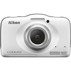 Nikon COOLPIX S32 13.2 MP Waterproof Digital Camera with Full HD 1080p Video (White) (Certified Refurbished)