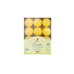 Mega Candles 24 pcs Citronella Floating Disc Candle | Hand Poured Paraffin Wax Candles 1.5" Diameter | Bug Repellent Candles For Indoor And Outdoor Use | Everyday Candles For Mosquitoes And Insects