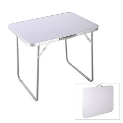 Goplus Portable Camping Table 4-Person Folding Aluminum Picnic Party Dining Desk In/Outdoor