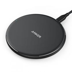 Wireless Charger, Anker Qi-Certified Ultra-Slim Wireless Charger Compatible iPhone X, iPhone 8/8 Plus, Samsung Galaxy S9 / S9+/ S8/ S8+ / S7 / Note 8 and More, PowerPort Wireless 5 Pad (No AC Adapter)