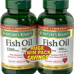 Nature's Bounty Fish Oil 1200 mg Omega-3, 180 softgels each(pack of 2)