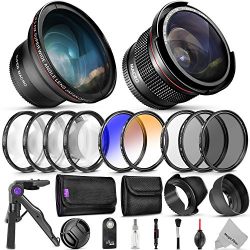 52MM Professional Accessory Kit for Nikon DSLR Bundle with Altura Photo Fisheye and Wide Angle Lenses