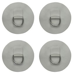YYST 4 X Stainless Steel White D-ring Pad/patch for PVC Inflatable Boat Raft Dinghy Kayak