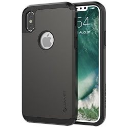iPhone XS Case, Luvvitt Ultra Armor Cover with Dual Layer Heavy Duty Protection and Air Bounce Technology for iPhone X and XS with 5.8 inch Screen 2017-2018 - Gunmetal