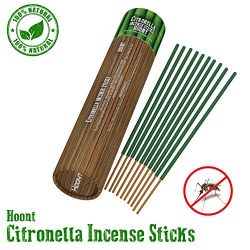 Hoont Citronella Incense Sticks - Long Lasting 11” Natural Mosquito Repellent – Highly Concentrated Formula and Extremely Effective (Pack of 12)