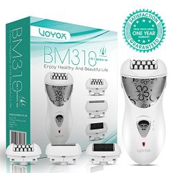 VOYOR Hair Removal for Women Facial Epilator Electric Razor Cordless Callus Remover 3-in-1 Hair Remover Set Rechargeable Lady Shaver BM310
