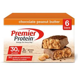 Premier Protein Nutrition Bar, Chocolate Peanut Butter, 30g Protein, 2.53 Ounce Bars (6 count in 1 Box)