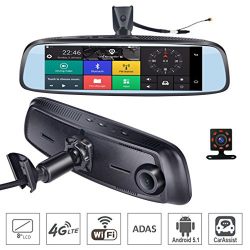 ShiZhen 8 inch 4G Touch IPS Special Car Dash Cam Rear View Reversing Mirror GPS Bluetooth WiFi Android 5.1 Dual Lens FHD 1080P