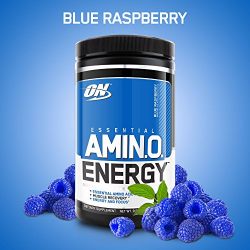 OPTIMUM NUTRITION ESSENTIAL AMINO ENERGY, Blue Raspberry, Preworkout and Essential Amino Acids with Green Tea and Green Coffee Extract, 30 Servings