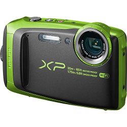 Fujifilm FinePix XP120 Shock & Waterproof Wi-Fi Digital Camera, Black/Lime Green