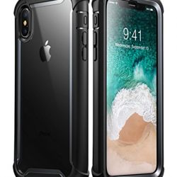 iPhone X Case,iPhone XS Case, i-Blason [Ares] Full-Body Rugged Clear Bumper Case with Built-in Screen Protector for Apple iPhone X 2017/ iPhone XS 2018 (Black)