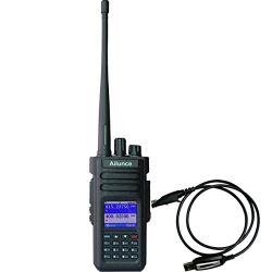 Ailunce HD1 DMR Digital Ham Radio Dual Band Dual Time Slot 10W 3000Channels 100000 Contacts 3200mAhz Waterproof long Range Two Way Radio with FM Function and Programming Cable（Black,1pack）