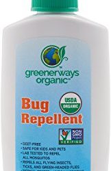 Greenerways Organic, Insect Repellent, Premium, USDA Organic, Non-GMO, Natural, Mosquito-Repellent, Bug Repellant, Bug Spray, Clothing Safe, Kid Safe, Pet Safe, Baby Safe, DEET-FREE, Pest Control, 4OZ