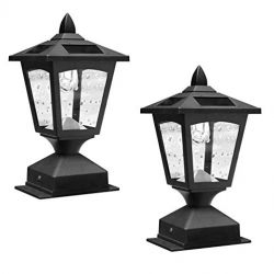 Pack of 2 4 x 4 Solar Powered Post Cap Light Wood Fence Posts Pathway,Deck,Fence Light (pack 2)
