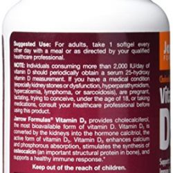 Jarrow Formulas Vitamin D3, Supports Calcium and Bone Metabolism, 5000 IU, 100 Softgels