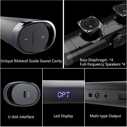 Sound Bar Subwoofer, hmovie Soundbar TV 36.6 inch 150W 2.1 Channel Speaker, Wireless & Wired Bluetooth 4.2 Sound Bars, Home Theater Surround Sound, Remote Control, Wall Mountable