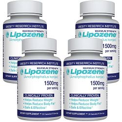Lipozene Diet Pills - Weight Loss Supplement - Appetite Suppressant and Control - 4 Bottles 120 Capsules - No Stimulants No Jitters