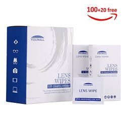 Screen Cleaning Wipes, 120 Pcs Portable Individually Wrapped Disposable Light Fragrance Non Irritating Pre-Moistened Lens Cleaner Wipes for Eyeglasses, Camera Lenses and Computer by EasyLife AMZ