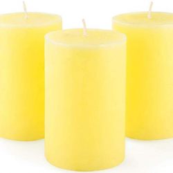 Pillar Citronella Candle Set of 3 3"x4" Scented Citronella Candles Mosquito Bug Repellent for Indoor/Outdoor Use
