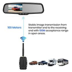 Wireless Backup Camera Mirror with IP 68 Waterproof Back Up Cam, Super Night Vision Car Reverse Camera License Plate Rear View Camera kit by AUTO VOX