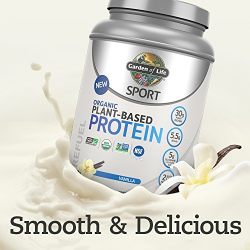 Garden of Life Sport Organic Plant-Based Protein - BCAA Amino Acid Protein Powder, Vanilla 28.4oz (1lb 12oz / 806g) Powder