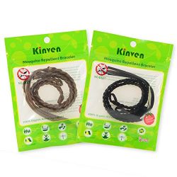 Kinven Original Mosquito Insect Repellent Bracelet Waterproof Natural DEET FREE Insect Repellent Bands, Anti Mosquito Protection Outdoor & Indoor, Adults & Kids, 12 bracelets, in Brown/Black
