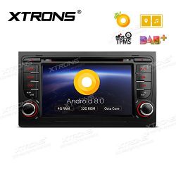 XTRONS 7 Inch Android 8.0 Octa Core 4G RAM 32G ROM HD Digital Multi-touch Screen OBD2 DVR Car Stereo DVD Player Tire Pressure Monitoring TPMS Wifi OBD2 for AUDI A4 B6 S4 B7 RS4 SEAT 2002~2008