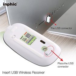 Rechargeable Wireless Mouse,inphic Mute Silent Click Mini Noiseless Optical Mice,Ultra Thin 1600 DPI for Notebook,PC,Laptop,Computer,Macbook (Rose gold)