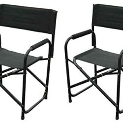 Impact Canopy Standard Director's Chair, Folding Director's Chair, Heavy Duty, Set of 2 Aluminum Frame Chairs, 35 Inch, Black