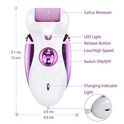 Electric Hair Razor for Women 4 IN 1 Ladies Hair Epilator Shaver Removal Flawless Facial Hair Remover Bikini Area Trimmer Callus Shavers for Face Armpit Legs Arms (PURPLE)