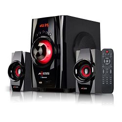 AXESS Bluetooth Mini System 2.1-Channel Home Theater Speaker System Red