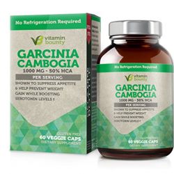 Vitamin Bounty - Garcinia Cambogia 100% Pure Extract with 100% Moneyback Guarantee - 60 Count - 50% HCA