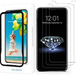 iPhone XS Max Screen Protector( 3 pack, Clear ) Aslanda iPhone XS Max Tempered Glass Screen Protector. 9H hardness Supporting 3D Touch Best Glass for Your best iPhone