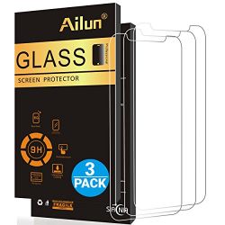 Ailun Screen Protector for iPhone X iPhone 10,[3 Pack],2.5D Edge Tempered Glass for iPhone X/10[5.8inch],Anti-Scratch,Case Friendly,Siania Retail Package