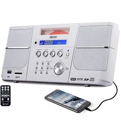 DPNAO CD Player, Portable Boombox, with FM Radio, Alarm Clock