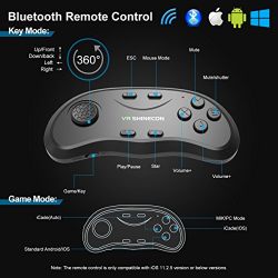 Pansonite Vr Headset with Remote Controller, 3d Glasses Virtual Reality Headset for VR Games and 3D Movies, Eye Care System for iPhone and Android Smartphones (Sb-black)