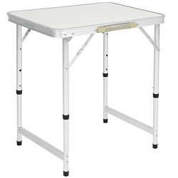 Best Choice Products 23.5x17.5in Portable Aluminum Folding Table w/Handle for Camping, Picnic, Outdoor - White