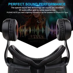 Pansonite Vr Headset with Remote Controller, 3d Glasses Virtual Reality Headset for VR Games and 3D Movies, Eye Care System for iPhone and Android Smartphones (Sb-black)