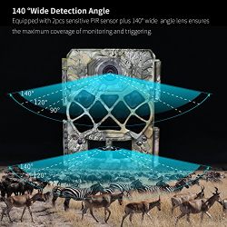 Bestguarder Trail Camera, 30MP 1920P HD Waterproof Wildlife Hunting Scouting Game Camera with 140°Detecting Range Motion Activated Night Vision 2.0”LCD 42Pcs IR LEDs