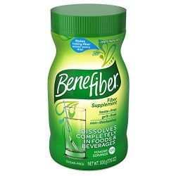 Benefiber Daily Prebiotic Dietary Fiber Supplement Powder for Digestive Health, 100% Natural, Clear and Taste-Free, 125 servings / 17.6 ounces