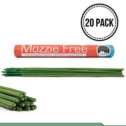 Premium Mosquito Repellent Sticks, Citronella Scented, All Natural Outdoor Bug Deterrent,Lasts For Almost 3 HOURS, Pleasurable Incense Aroma, Works With Other Flying Insects.DEET FREE! (Pack of 20)