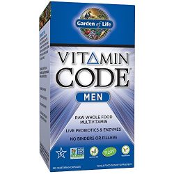 Garden of Life Multivitamin for Men - Vitamin Code Men's Raw Whole Food Vitamin Supplement with Probiotics, Vegetarian, 240 Capsules