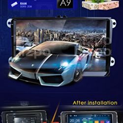 Wifi 9 Inch Android 7.1 Double 2 Din Car Stereo Video Receiver Radio GPS Navi for VW Golf Polo Passat Tiguan Jetta EOS+North America Map+Camera Capacitive Screen