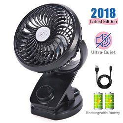 Mini Fan with Clip 4400mAh Rechargeable Battery Operated USB