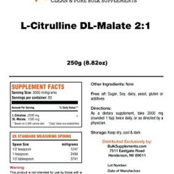 L-Citrulline DL-Malate 2:1 Powder by BulkSupplements | Speed Up Workout Recovery (250 grams)