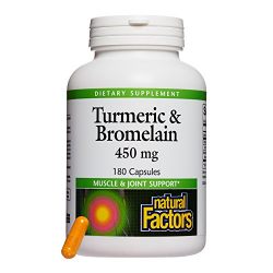 Natural Factors - Turmeric & Bromelain 450mg, Superior Standardized Extracts, 180 Capsules