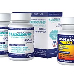 Lipozene Weight Loss Pills 2x30 Count Bottles with 30 count MetaboUp Plus