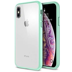 Maxboost HyperPro Hybrid Case for Apple iPhone XS & iPhone X Case (5.8" Display2018 2017) with Infused GXD Gel + TPU Cushion and Rigid Back Plate Cover [Enhanced Drop Protection] - Mint/Orange
