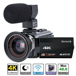 Video Camera Camcorder 4K kicteck Ultra HD Digital WiFi Camera